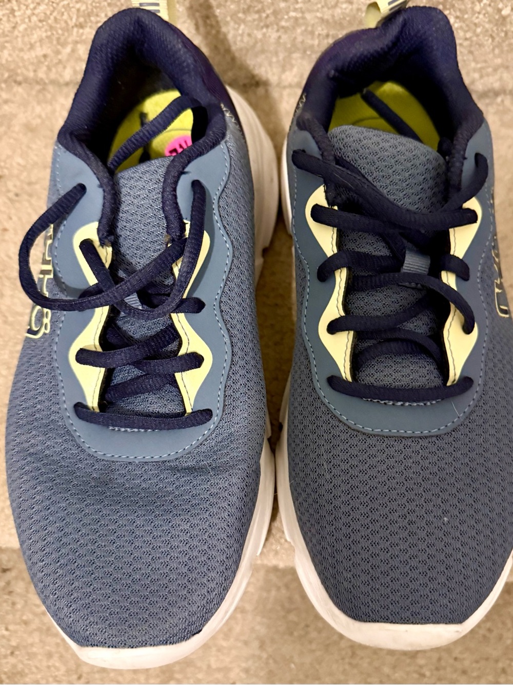 Ryka Women's Navy Blue and Pale Yellow Athletic Sneakers